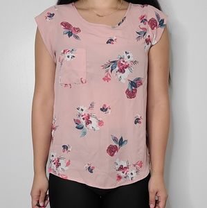 Pink flower blouse